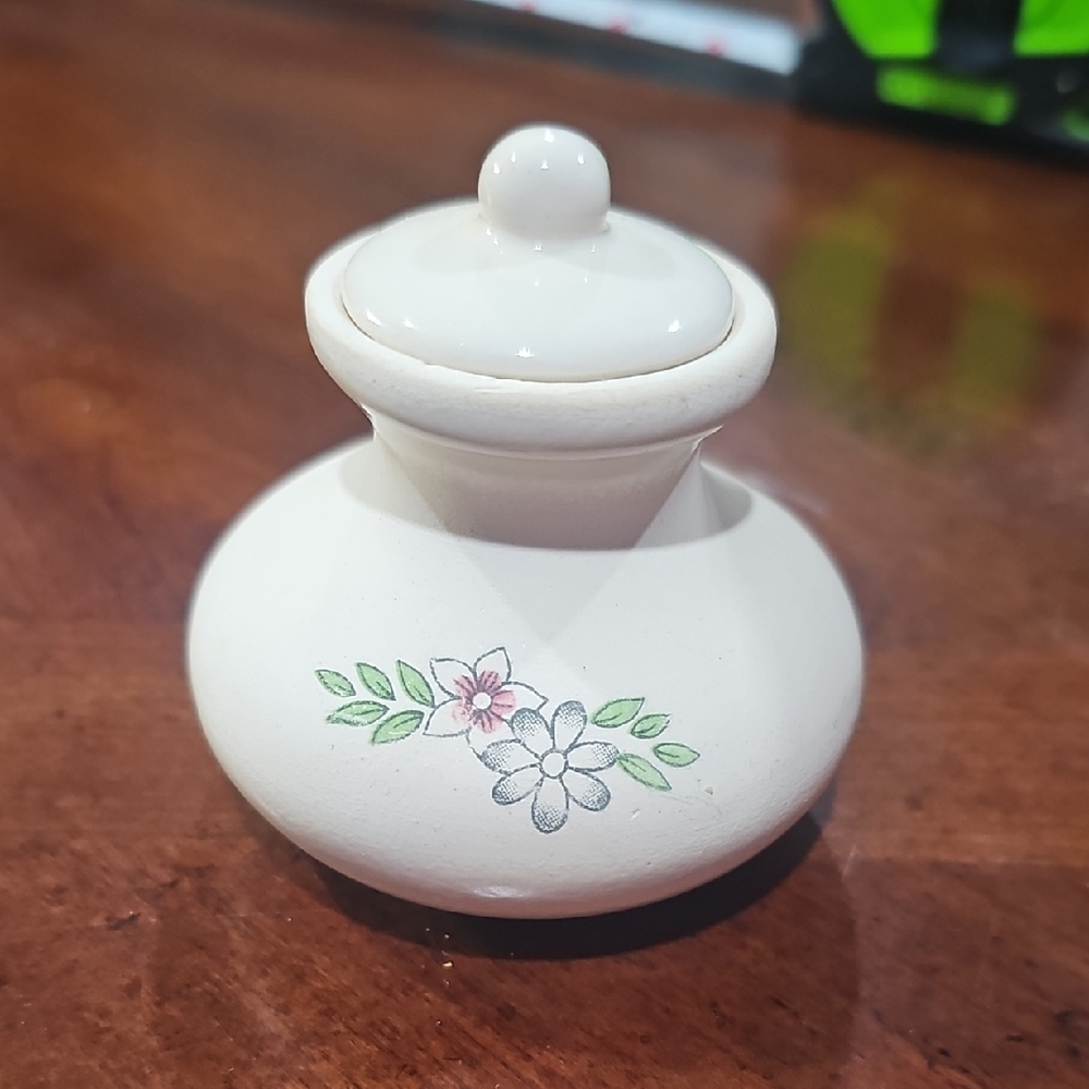 Floral Ceramic Jar with Lid Vintage Fragrance Mini Pot